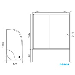 Душевая кабина Royal Bath RB8120BK3-WC L