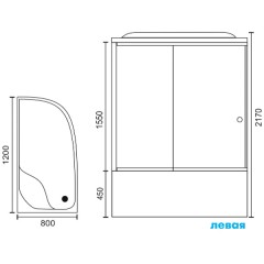 Душевая кабина Royal Bath RB8120BK6-WC L