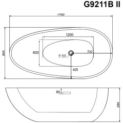 Ванна акриловая Gemy G9211B