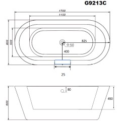 Ванна акриловая Gemy G9213C