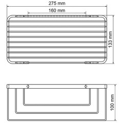 Полка металлическая WasserKRAFT K-711BLACK