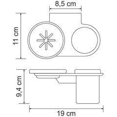 Держатель стакана и мыльницы WasserKRAFT Kammel K-8326