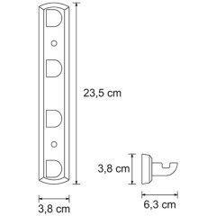 Планка с 4-мя крючками WasserKRAFT Kammel K-8374