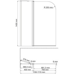 Шторка на ванну WasserKRAFT Leine 35P02-110