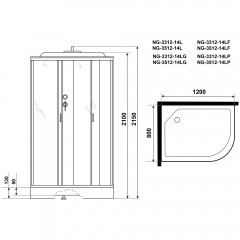 Душевая кабина Niagara Classic NG-3512-14L