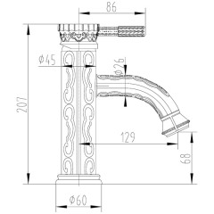 Смеситель для раковины Lemark Jasmine LM6606B