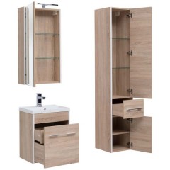 Тумба с раковиной Aquanet Августа 50 дуб сонома 00210025 + 00204095