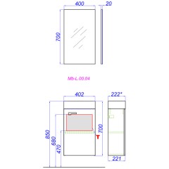 Комплект мебели Aqwella Мастер Бокс Леон 40 Mb-L.00.04
