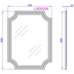 Зеркало Aqwella 5 stars LaDonna 72 чёрный LAD0207BLK