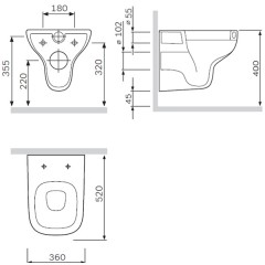 Унитаз подвесной Am.Pm Like FlashClean C801700SC безободковый
