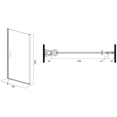 Душевая дверь Am.Pm Bliss L W53S-D90-000CT