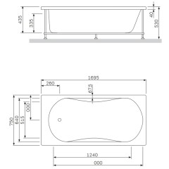 Ванна акриловая Am.Pm Bliss L W53A-170-075W-A