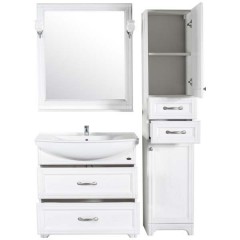 Тумба с раковиной ASB-Woodline Берта 85 белый массив ясеня
