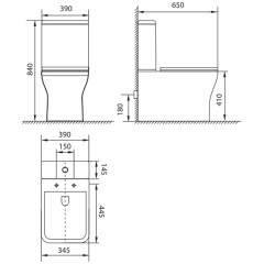 Унитаз Aquanet Cube CL-12248B безободковый