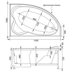 Ванна акриловая Aquanet Sarezo 160x100 R