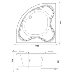 Ванна акриловая Aquanet Arona 150x150