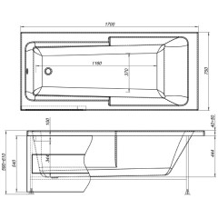 Ванна акриловая Aquanet Taurus 170x75