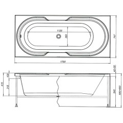 Ванна акриловая Aquanet Valencia 170x75