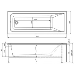 Ванна акриловая Aquanet Bright 180x70
