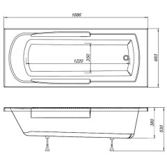 Ванна акриловая Aquanet Extra 170x70