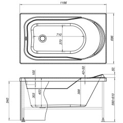 Ванна акриловая Aquanet West 120x70