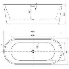 Ванна акриловая Aquanet Eclips 180x80