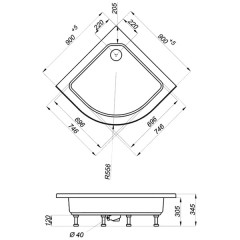 Душевая кабина Triton Рио 3 Стандарт белый 90x90
