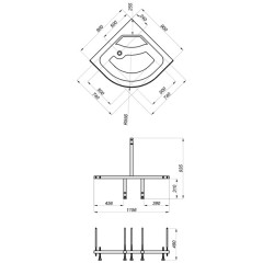 Душевая кабина Triton Стандарт Б3 ДН4 полосы 90x90