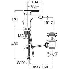 Смеситель для биде Roca L20 A5A6A09C0M