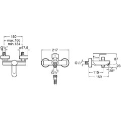 Смеситель для ванны Roca L20 A5A0209C0M
