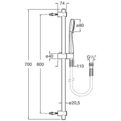 Душевой гарнитур Roca Stella A5B1403C00