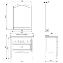 Комплект мебели ASB-Woodline Модерн 85 рошфор массив ясеня