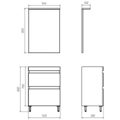 Зеркало ASB-Mebel Коста 60 белый ясень