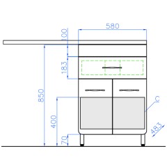 Тумба с раковиной Style Line Валеро 60 (Cosmos 1200 R)