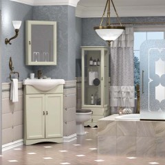 Тумба с раковиной Opadiris Клио 45 угловая слоновая кость