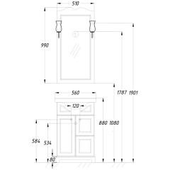Зеркало Opadiris Клио 50 белёный бук Z0000003246