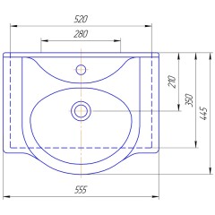 Тумба с раковиной Opadiris Клио 50 белый матовый