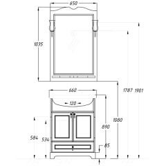 Зеркало Opadiris Клио 65 орех антикварный Z0000004272