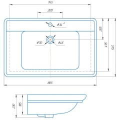 Тумба с раковиной ASB-Woodline Гранда 85 орех массив ясеня