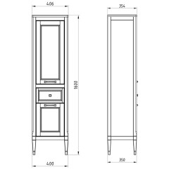 Пенал ASB-Woodline Гранда 40 орех массив ясеня