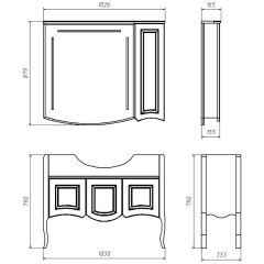 Зеркало-шкаф ASB-Woodline Эмили 105 синий