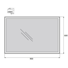 Зеркало BelBagno SPC-GRT-900-600-LED-BTN