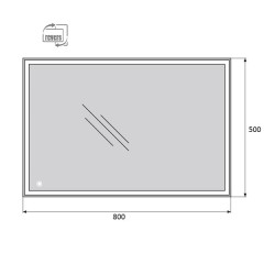 Зеркало BelBagno SPC-GRT-500-800-LED-TCH