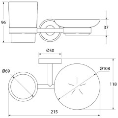 Держатель стакана и мыльницы настенный Iddis Calipso CALMBG0i57