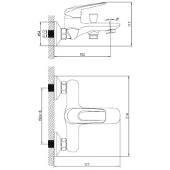 Смеситель для ванны Iddis Male MALSB00i02WA
