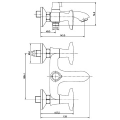 Смеситель для ванны Iddis Copter COPSB02i02