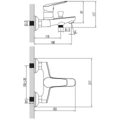 Смеситель для ванны Iddis Torr TORSB00i02