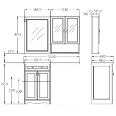 Комплект мебели Opadiris Клио 56 белый матовый