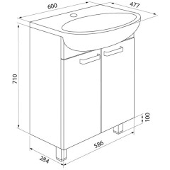 Тумба с раковиной Iddis Harizma 60 HAR60W2i95K