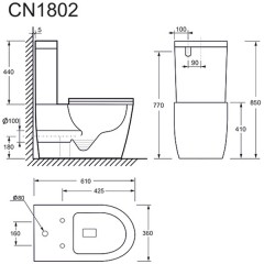 Унитаз Ceramica Nova Highlight CN1802 безободковый